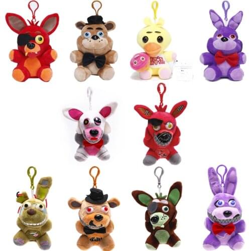 Pendant dolls Bear Mangle Foxy Chica Soft Stuffed Keychain Plush Toy Doll Kids Gifts