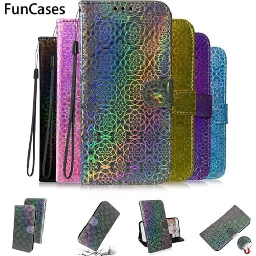 Laser Fluorescent Flip Case For Motororla MOTO G7 POWER Plus Leather Wallet Phone Case For MOTO G7 PLAY Fundas Capa Case Unicorn