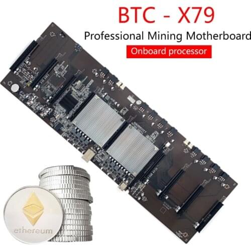 Dropship BTC X79 Miner Motherboard LGA 2011 8*PCI-E 16X Graphics Card Slot 60mm Distance For Eth Btc Miner Supports 9*3060 GPU