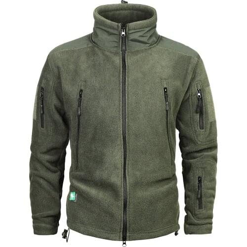 Mens Fleece Jacket Outdoor Riding Climbing Hiking Hunting Camping Outerwear Thermal Military Tactical Windproof Coat S-2XL