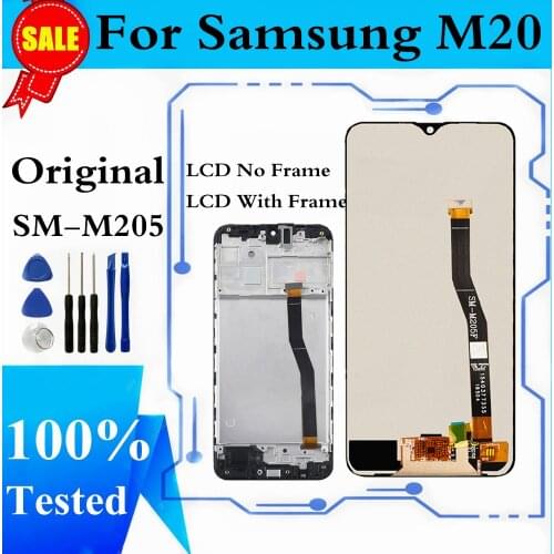 Original LCD For SAMSUNG Galaxy M20 2019 SM-M205 M205F LCD Display Touch Screen Digitizer Assembly Replacement