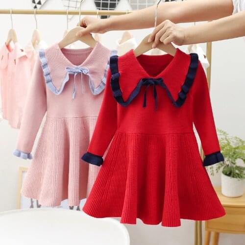 2021 Autumn Winter Kids Sweater Dress Children New Year Clothing Boys Girls Cotton Baby Costumes SD23