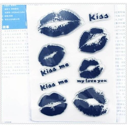 PANFELOU 11.3*15.56cm Lip prints series Transparent Silicone Rubber Clear Stamps cartoon for Scrapbooking/DIY wedding album