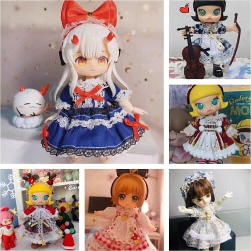 10 Types Super Lovely Haute Couture Princess Dress 16cm BJD Ob11 Doll Clothes 1/12 Doll House GSC Obitsiu 11 Universal Accessory