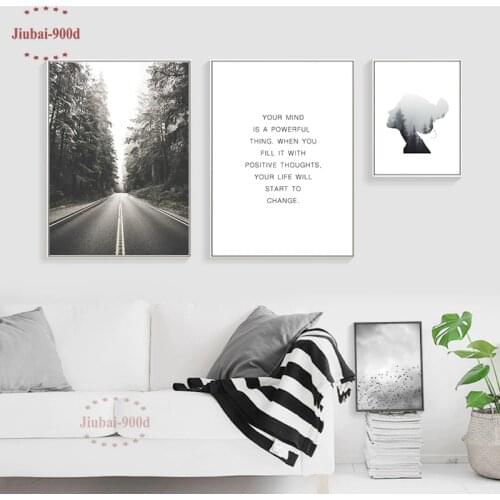 900D Nordic Posters And Prints Canvas Painting Poster, Forest Landscape Wall Pictures for Home Decoration Wall Decor NOR040