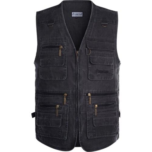 Plus Size 6XL 7XL Denim Vest Mens Jacket Sleeveless Cotton Casual Waistcoat Mens Jean Coat Slim Fit Male Jacket Cowboy Pockets