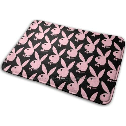 Pink Rabbit Mat Rug Carpet Anti-Slip Bedroom Entrance Door Mat Play Boy Vintage 2000 Y2k 2000s Color Aesthetic Retro Tumblr