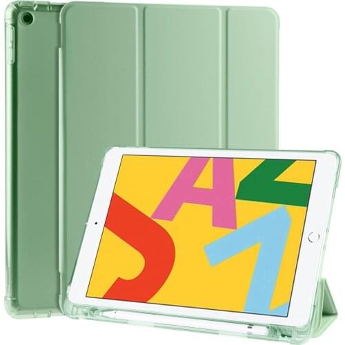 Slim Soft TPU Tablet Case For iPad 7th 10.2 Case 2019 Release 2020 8th For iPad 10 2 Case with Pencil Holder Stand Cover +Pen