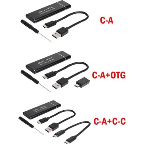 VKTECH USB Type C M.2 SSD External Enclosure Box 10Gbps HDD Enclosure NVME PCIE SATA M/B Key Hard Drive Disk Mobile Case