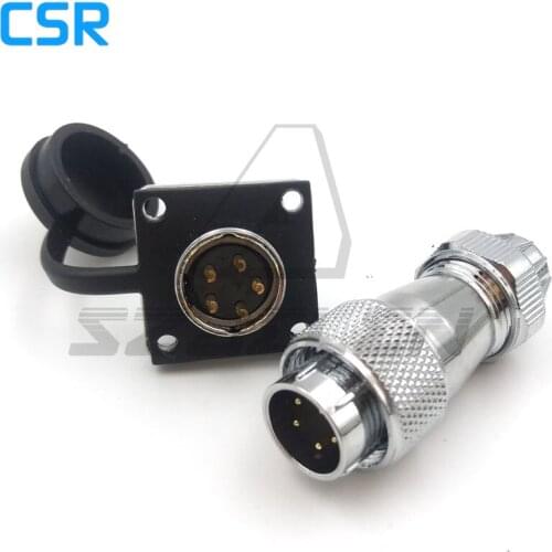 WS16 series waterproof 5 pin Plug and socket, industrial automation power connectors, IP68 ,Panel Mount Connectors
