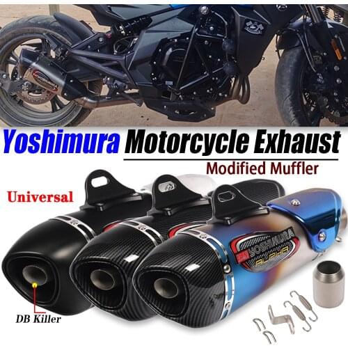 Yoshimura 51mm Motorcycle Exhaust Escape Moto Exhaust Motorcycle Motocross Muffler with DB Killer For Ninja400 PCX125 Nmax150