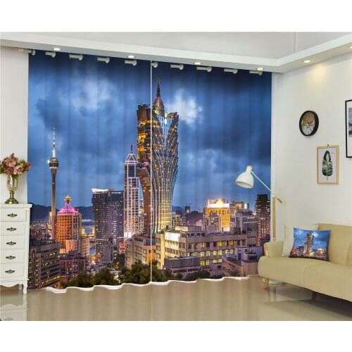 Curtains Beautiful Building print Luxury Blackout 3D Curtains For Living Room Bedroom Window Drapes cortinas Customized size