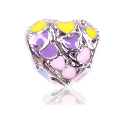 1 Pcs/Lot Colorful Love Alloy Bottom Oil String Decoration Fashion for DIY Color Women Bracelet