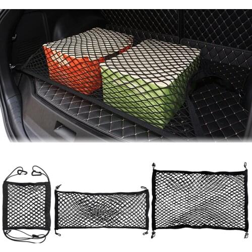 28x27cm/90x40cm/90x60cm Strong Elastic Car Mesh Net Bag Car Organizer Back Storage Bag Luggage Holder Pocket