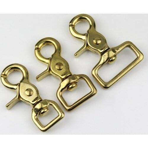 4 Pcs Brass Snap Hook Swivel Eye Lobster Claw Clasps Trigger Clip for Leather Craft Bag Purse Strap Belt Webbing Pet Leash Rope