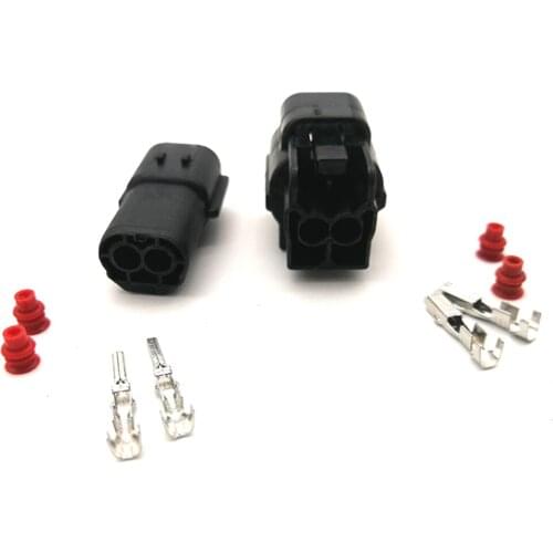 50 set 2 Pin Way Waterproof Wire Connector Plug Car Auto Sealed Electrical Set Car Truck denso connectors