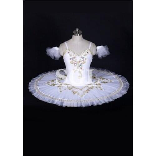 Adult Ballet White Tutu Skirt Ballet Dance Costumes Girls/Child/Kids Ballet Tutus For Competition Snow Queen 10 Layers AT1037