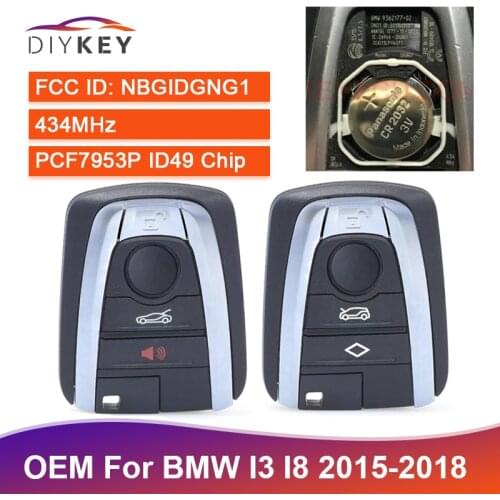 DIYKEY Original NBGIDGNG1 434MHz PCF7953 ID49 Chip for BMW I3 I8 2015 2016 2017 2018 Keyless Control Fob 4 Button Car Remote Key