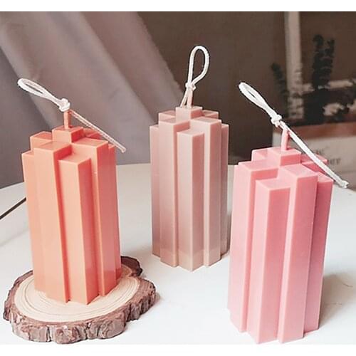 Cross shape candle mould DIY Geometric Building Block Shaped Plastic Scented Candle Mold Soap Mould Acrylic creative candle mold