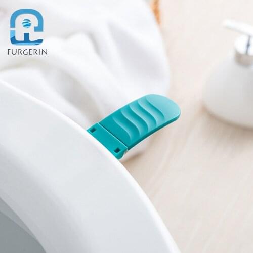 FURGERIN 1PC Foldable Toilet Cover Lifter toilet seat lifter handle lift Plastic Anti-dirty Bathroom Accessories Set for Toilet