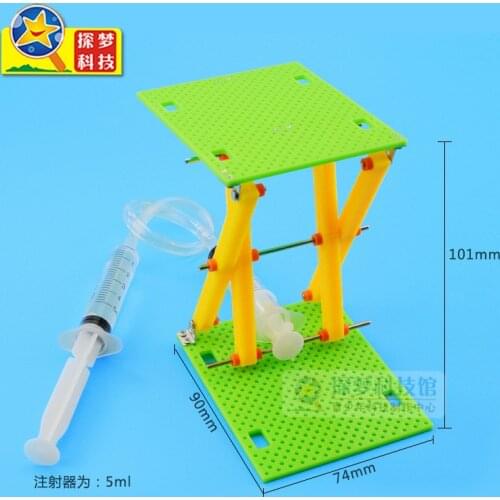 Hydraulic lifting table diy science small production childrens puzzle assembly model handmade in primary and secondary schools