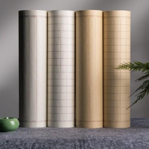 Chinese Calligraphy Paper with Grids 20m Half Ripe Xuan Paper Chinese Beginner Small Regular Script Daily Practice Xuan Paper