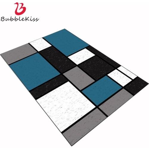 Bubble Kiss New Carpets In The Living Room Modern Style Bedroom Rug Gray Blue Plaid Pattern Decoration Mat Home Bedroom Area Rug