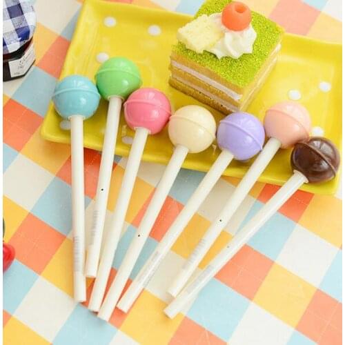 Creative Gift Rollerball Pens Lollipop Gel Pen Office School Supplies Party Decor Pens Students Children Gift stationery Black