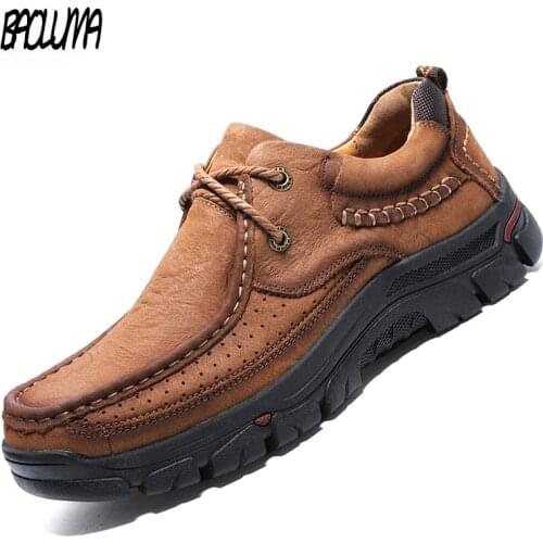Fashion Mens Shoes Genuine Leather Mens Casual Shoes Comfortable Breathable Mens Loafers Outdoor Man Shoes Leather Genuine