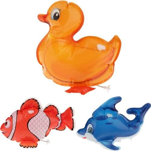 Mini Inflatable Wind Up Fish Model Toys for Kids Children