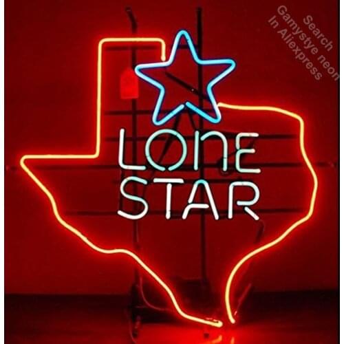 Neon Sign for Lone Star Custom Neon Bulbs sign Lamps handcraft Glass tubes Decorate Beer Wall Room signs made to order