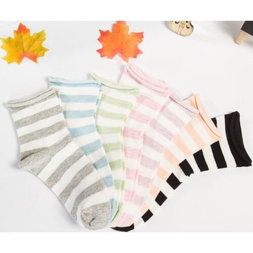 5Pairs/7Pairs Fashion Womens Long Striped Socks For women female Compression Socks Candy Color Socks