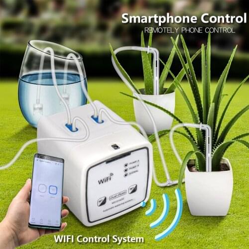 New WIFI Smart Watering Garden Irrigation Separation Control Double Pump Drip Irrigation Device, Mobile App Irrigation Kit 2021
