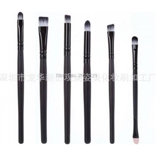 By DHL 200set 6pcs/set New Make Up Brush Eyeshadow Eyeliner Nose Smoky Eyebrow Comestic Beauty Brushes High Quality Tool