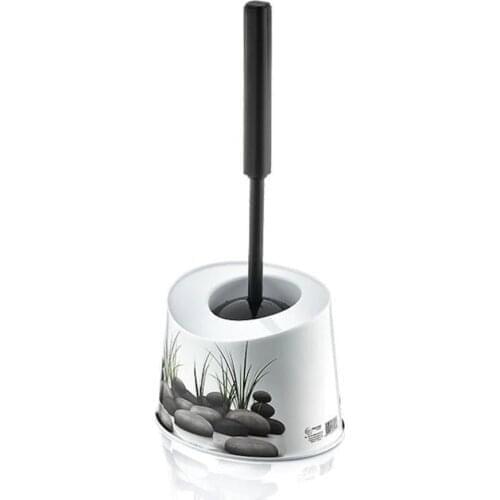 Stone Pattern Oval Toilet And Toliet Brush WC Brush