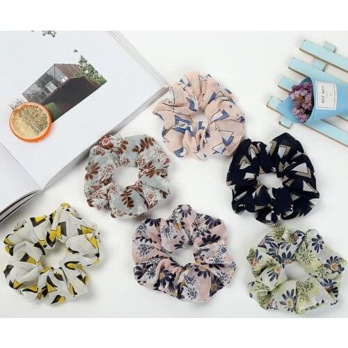 Women Girl Lady Flower Hair Scrunchies Ring Elastic Hair Bands Bobble Sports Dance Soft Scrunchie Spring Hairband 100pcs FJ3365