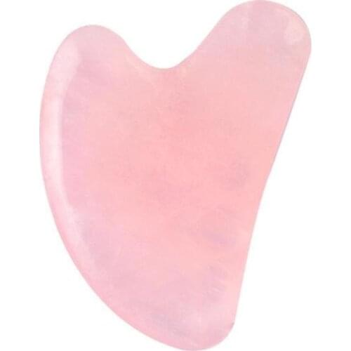 Natural Rose Jade Gua Sha Scraper Board Massage Green Quartz Jade Stone For Chin Neck Face Lifting Remover Beauty