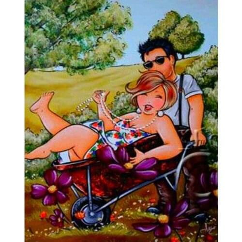 Rhinestone Painting Full Square/Round Drill Decor Diy Diamond Painting"Cartoon Woman" 3D Cross Stitch Pattern Diamond Embroidery