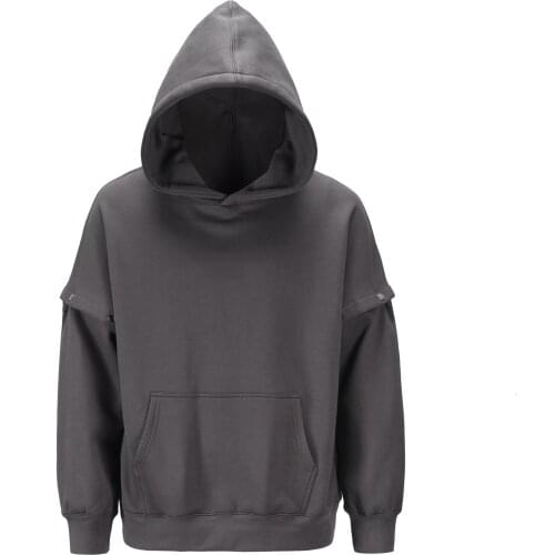 Detachable Hoodie Mid-weight Pullover Fashion Casual Pullover Hoodie with Kanga Pocket