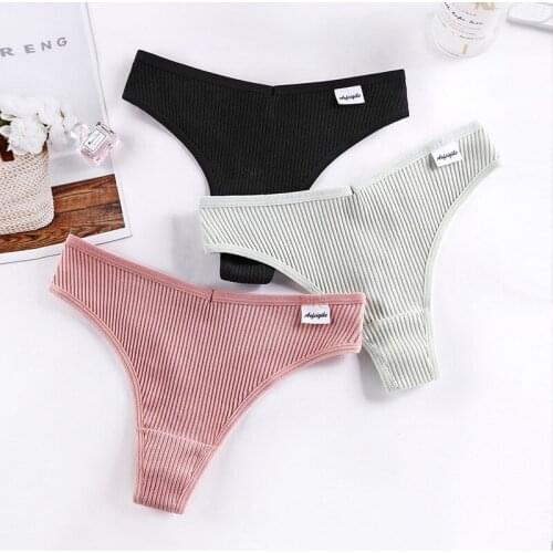 Women panties Cotton ladies briefs sexy low waist non-trace breathable briefs female sports style underwear thongs lingerie