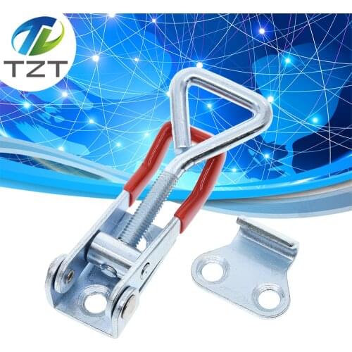 1 Set Adjustable Toolbox Case Metal Toggle Latch Catch Clasp Length Silver+Red For diy