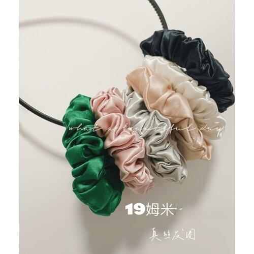 1PC 100% Silk Pure Color Scrunchies Elastic Hair Scrunchies Best Gifts Cheap For Womens Hair Accessories