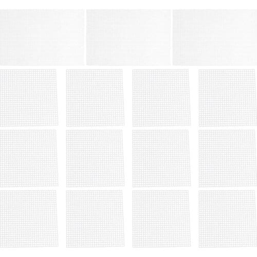 15Pcs Mesh Plastic Canvas Sheets Cross Stitch Sewing Plastic Canvas Sheets for Embroidery Yarn Crafting Knit Crochet DIY Coaster