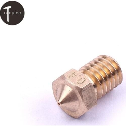 6PCS ED3 M6 Threaded 3D Nozzle 0.2mm 0.3mm 0.4mm 0.5mm Extruder Hotend Copper Brass Nozzle For 1.75/3.0mm 3D Printer
