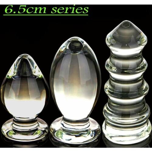 6.5cm Large Size Crystal Glass Anal Plug Pagoda Type Anal Pull Bead Vaginal Anal Masturbation Dilator Butt Plug Anal Sex Toy