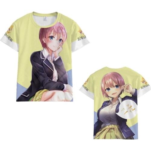 Anime The Quintessential Quintuplets Colorful T-shirt Nakano Miku/Nakano Ichika Tees Tops