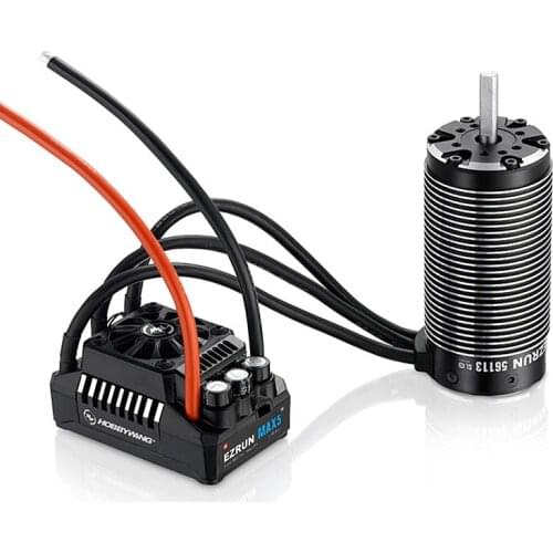 HobbyWing 56113SL 800KV sensorless brushless 4-pole motor with EzRun MAX5 V3 200A brushless waterproof ESC combo for 1/5 RC cars
