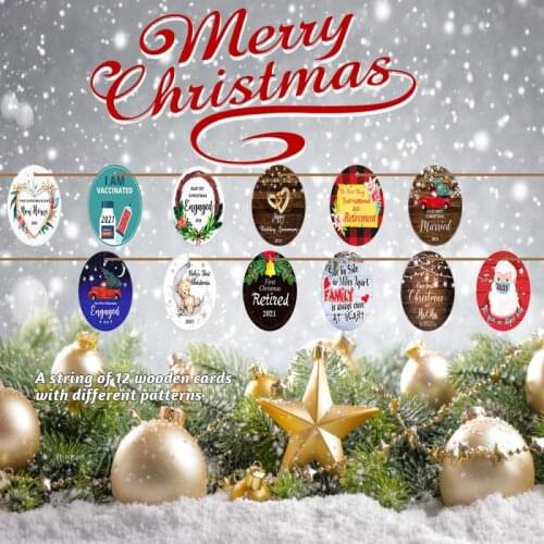 Wooden Plaque Pendant Christmas Home Decoration Ornaments Christmas Creative Santa Claus Elk Holiday DIY Decoration