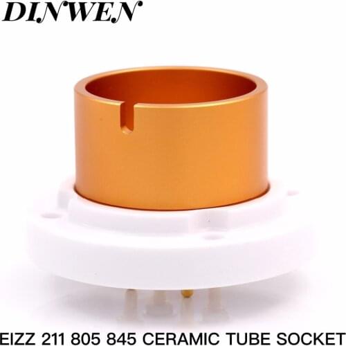 EIZZ High Quality 4pin Jumbo Ceramic Tube Socket FU-5 810 211 805 845 Valve Tube Base Hifi Audio Vintage Tube Amplifier DIY 1PC