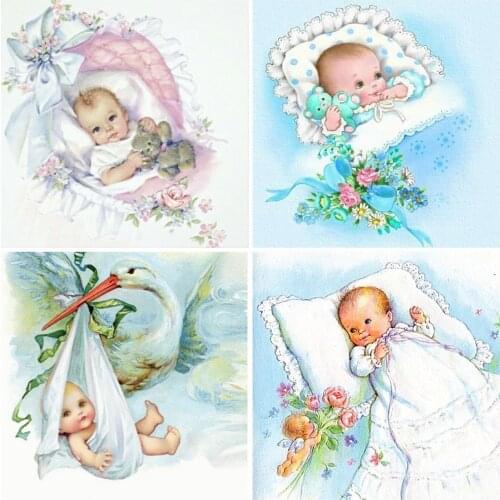 EverShine 5D Diamond Embroidery Portrait Diamond Painting Baby Picture Full Drill Square Rhinestones Mosaic Handmade Gift